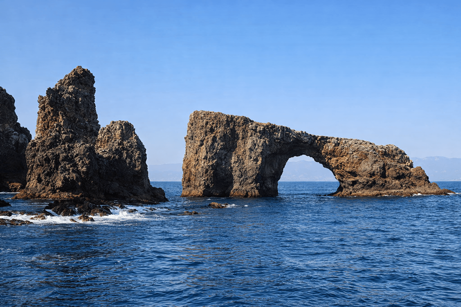Scuba diving at The Arch in Channel Islands