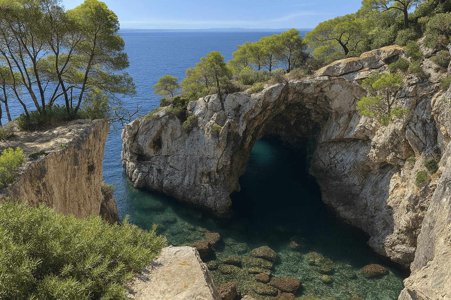 Scuba diving at Architiello di San Domino in Tremiti Islands