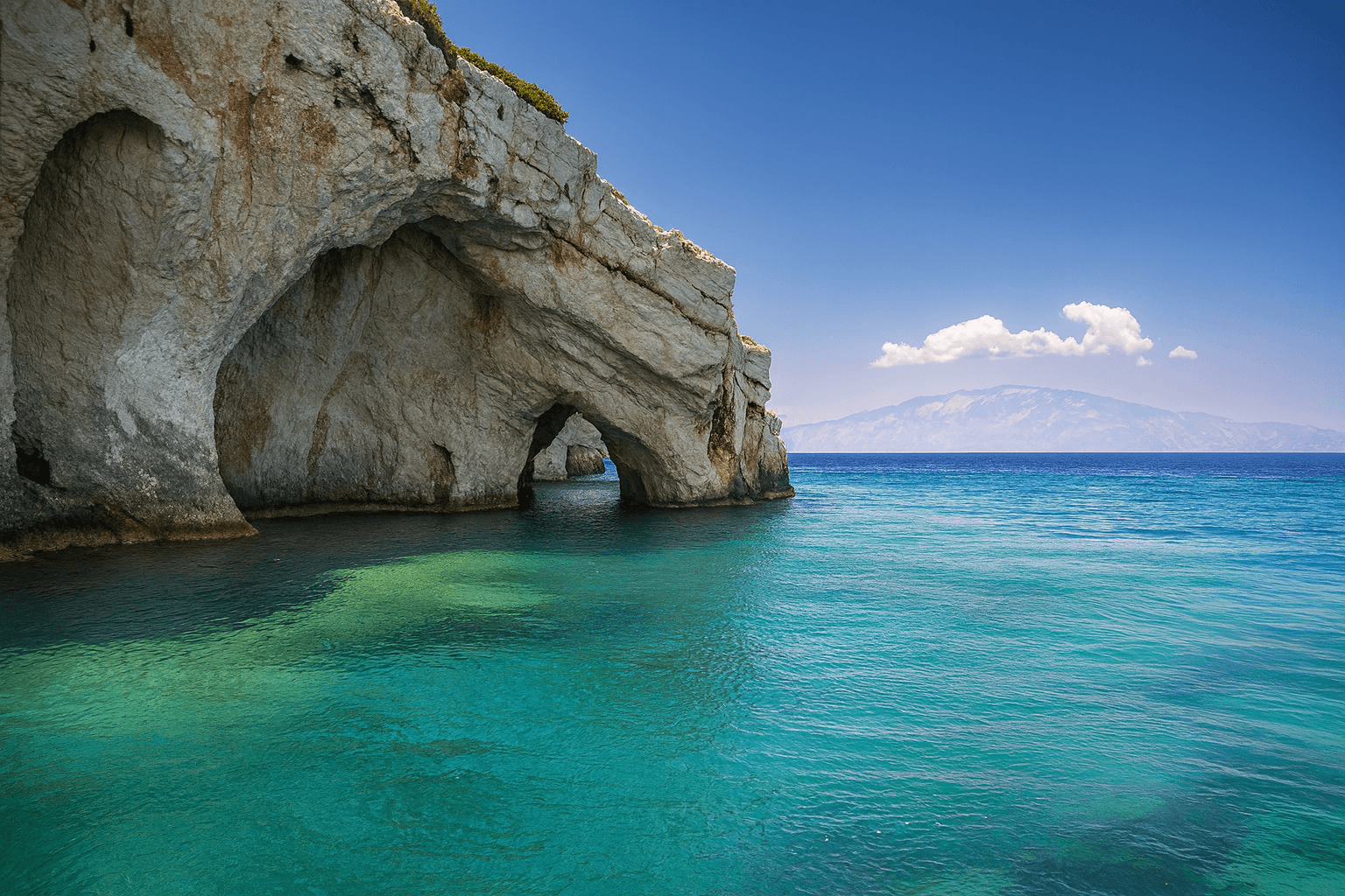 Scuba diving at Blue Caves (Cape Skinari) in Zakynthos